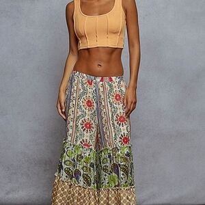 016 The Drift 2 Floral Bohemian Wide-Leg Pants In Purple Multi